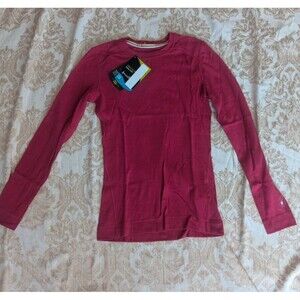 Smartwool 100% Merino Wool 250 Base Layer Crew Shirt Long Sleeve S Pink Magenta